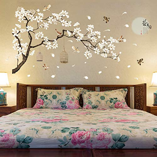 FangYuan Stickers Muraux 187 * 128 Cm Grand Taille Arbre Stickers Muraux Fleur Home Decor Papiers Peints pour Le Salon Chambre Bricolage Vinyle Chambres Décoration Stickers