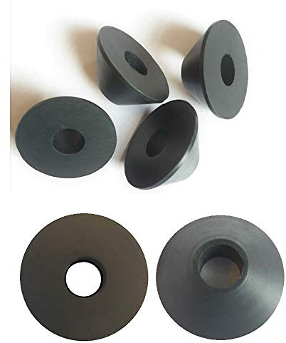 AAN® 4 Rubber Fixture Non Slip Toilet SEAT Hinge Fittings Secure Replacement for Two Loose Toilet Seats Black