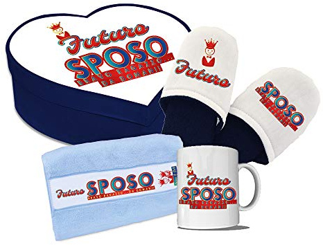 gadgeteventi Kit Spa Uomo per Addio al Celibato Futuro Sposo Corona (Blu)