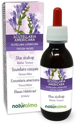 Scutellaria americana o scutellaria della Virginia (Scutellaria lateriflora) erba Tintura Madre analcoolica Naturalma - Estratto liquido gocce 120 ml - Integratore alimentare - Vegano
