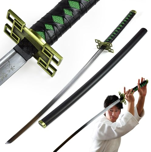 Swords and more - Anime Katana Schwert, Tokitou Muichirou Schwert, Nichirin, Klinge aus Karbonstahl, Samurai Schwerter, Anime Kostüm & Anime Geschenke