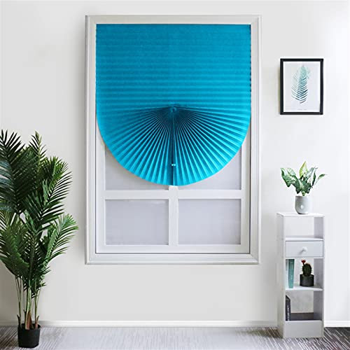 Heavyoff Faltjalousie Plissee Faltrollo Ohne Bohren mit Selbstklebend Thermo-Plissee Blickdicht für Fenster und Tür Sichtschutz und Sonnenschutz 60x150cm/23.6 W x 59 H Blau