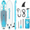 Exprotrek Stand Up Paddling Board, aufblasbares SUP Board, Stand Up Paddle Board Set, 6 Zoll dick für alle Schwierigkeitsgrade mit Aluminiumpaddel(200KG MAX), Blue