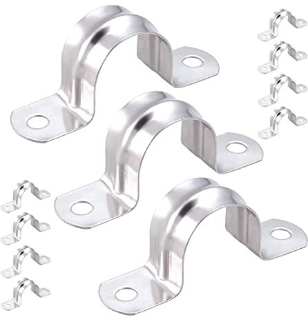 10 Pcs 4 inch Pipe Strap Clamp,2 Holes,304,U-Tube Strap Clamp,U Bracket Tube Clip,Secures Conduit（internal diameter 100mm)