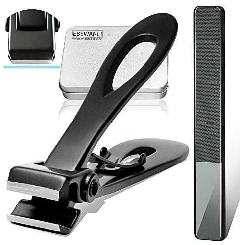 EBEWANLI Nagelknipser mit Gerader Schneide, 17mm Extra Breit für Dicke & Eingewachsene Zehennägel, Edelstahl für Senioren, Männer und Frauen