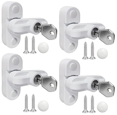 Aongray Window Sash Jammer Locks Set,4 Pack Zinc Cast Alloy Window Anti-Theft Lock Buckle,Extra Security Locks for uPVC Window & Doors and Home Security