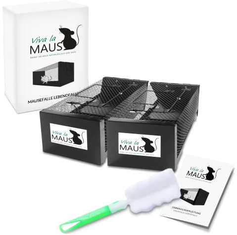 Viva la Maus Trappola per topi e ratti vivi (2 pezzi, riutilizzabile) - Trappola per topi e ratti vivi - Trappola per topi e ratti sensibile e resistente alle intemperie