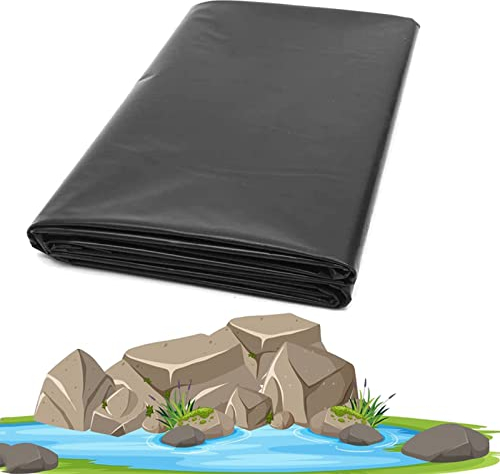Schwarz Teichfolie HDPE Gartenteichfolie 4x4m 5x10m 6x6m 8x10m, Gartenpoolmembran Teich Folie, Dicke 0,2mm, 0,3mm, 0,4mm Große Fischteichfolie, Reißfest Teichfolie, Für Fischteiche Brunnen ( Color : 0