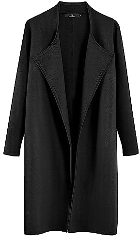 LILLUSORY Women's Long Cardigan Sweaters Oversized Fall Dressy Coatigan Jackets Trendy Knit Winter Coats, Black, XL