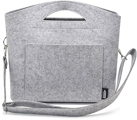 TANNDESIGN Wickeltasche Kinderwagen „Jule“ aus recyceltem Filz – Nachhaltiger Baby Organizer, Windeltasche & Babytasche - Baby Umhängetasche mit Wickelunterlage & Getränkehalter – 17L