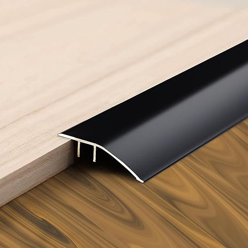 LIYI929GP Übergangsprofil Laminat Mit Kleber, Abdeckleisten Für Fußböden, Teppich Schwellenübergang Höhe 7-15mm, Schwarz Weiß Gold Bodenübergangsstreifen Übergang Leiste