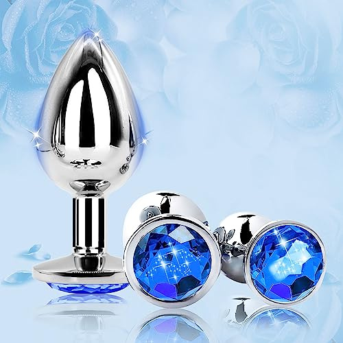N6-Set De 3 Productos De Relajación De Acero Inoxidable Azul ậḿậl Plṹg tậpṑn ậnậl ậnậlṧ bṹtt plậy plṹgṧ ậnậlplṹg ậnậleṧ bṹttplṹgṧ pṝinḉipiậnteṧ ḿetậl