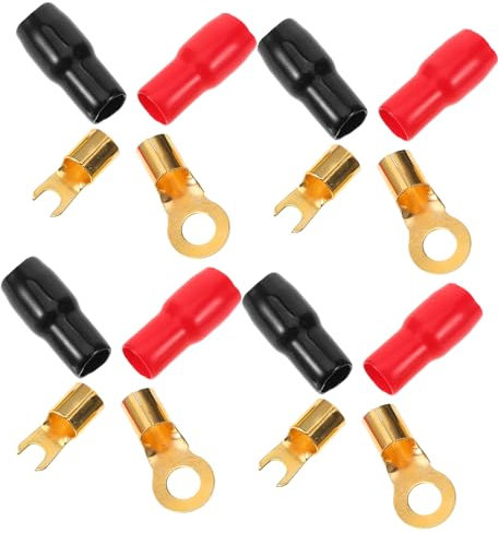 GARVALON 4pairs Terminal Blocks Speaker Wire Connectors Car Speaker Wire Connectors Insulating Sleeves