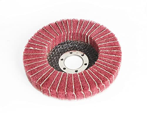 Schleifmittel Flap Wheel Schleifen Polieren, 2 Stück 4,5/5 125 mm Nylonfaser-Polierscheibe mit Lamellenkörnung 120-800 for Winkelschleifer, Holz- und Metallpolieren, Körnung(240)