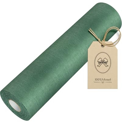 100%Mosel Vlies Tischläufer, in Rainforest Grün (30 cm x 25 m), dekoratives Tischband, edle Tischdeko für Hochzeiten & Weihnachten, Bunte Dekoration zu besonderen Anlässen