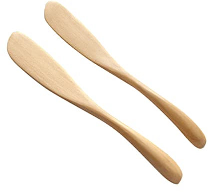 LABRIMP Esparcidores de Mantequilla y Mermelada de Madera Beige, Cuchillos para Untar 4 Piezas, Ideales para Cocina y Restaurantes, Resistentes y Fáciles de Usar