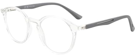 ZENOTTIC Occhiali Luce Blu, Occhiali da Lettura per Uomo Donna: Montatura Rotonda Leggera, Lenti Anti-Riflesso - Occhiali per Computer 0.00
