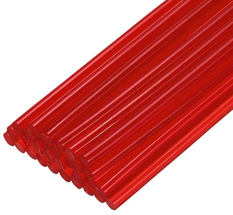 QUARKZMAN 30 Stück Heißklebestift 7mm x 200mm Heißkleber Klebestifte EVA Klebesticks Heissklebepistole für Klebepistole DIY Ersatzsticks Holz Kunststoff Handwerk Klares Rot