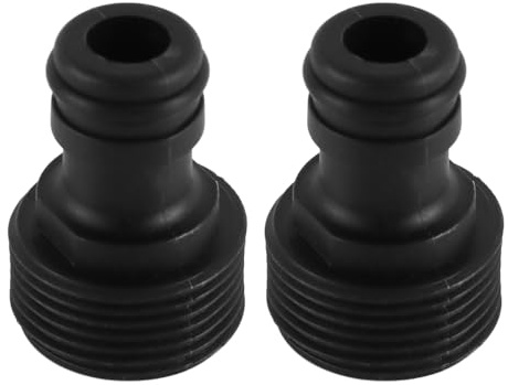 Nicear Conector macho para manguera de grifo de jardín (2 unidades, 3/4 de pulgada) y adaptador roscado para grifo de jardín (3/4 de pulgada)