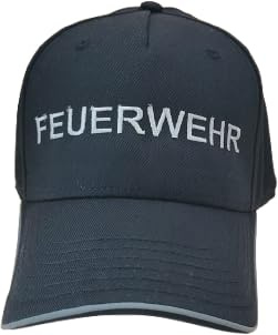 Feuerwehr Cap Basecap Feuerwehr Bestickt mit Metallverschluss und mit reflektierenden Paspelierungen