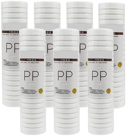 7 filtri per l'acqua per tutta la casa in cotone PP scanalato da 10x2,5, cartucce di ricambio universali per sedimenti, per acqua di pozzo(1 micron)