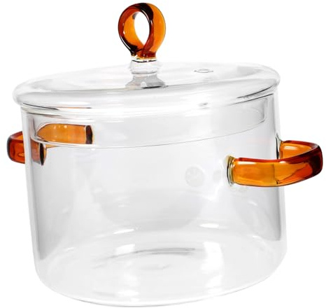 TOPPERFUN Pot à Lait Transparent Verre Marmite à Nouilles Pour Cuisinière Casserole Verre Pour Ragoût