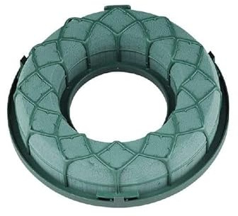 INNA-Glas Oasis Ideal Nass-Steckschaum Ring Samoa, grün, 4cm, Ø18cm | mit Kunststoffboden, Gitter - Nasssteckmasse