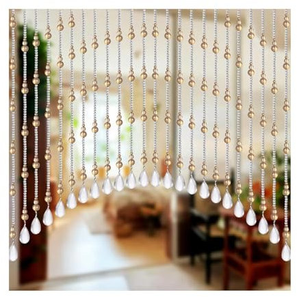 GMGQJST Cortina de Cuentas de bambú Cortina de Cuentas de Cristal for Puerta, Cortina de Cuentas arqueada, Cenefa de Cuentas, decoración Hippie de Cristal for la Entrada.