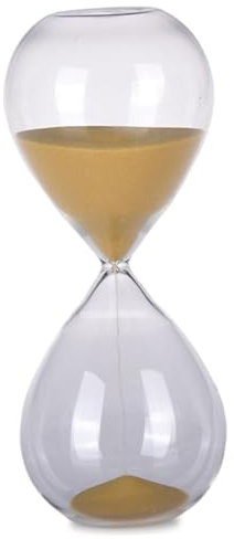 Temporizador de Arena de 15 Minutos 2, 6 x 6, 7 Pulgadas de Vidrio borosilicato Transparente Decorativo.