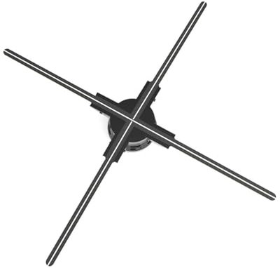 Proiettore olografico 3D a ventaglio, Display pubblicitario a LED HD, Giradischi olografico da Parete, Lettore Video 2K
