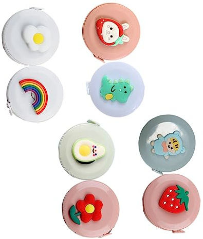 HOMSFOU 8piezas Cintas Métricas Retráctiles Mini Para Dibujos Animados Medidas y Costura