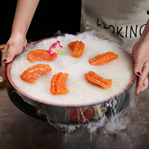 GZKDKZB Piatti Giapponesi per Sashimi di Pesce con Telaio in Legno Originale, Kit per la Preparazione di Sushi, Piatto per Ghiaccio Secco, Piatto per Snack per Cucina molecolare, per Risto