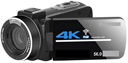 Appareil Photo numérique, Appareils Photo numériques 56MP for la Photographie caméscope 4K Webcam Vlog Ensemble 18X Zoom numérique Vision Nocturne enregistreur vidéo(64G SD Card,Standard)