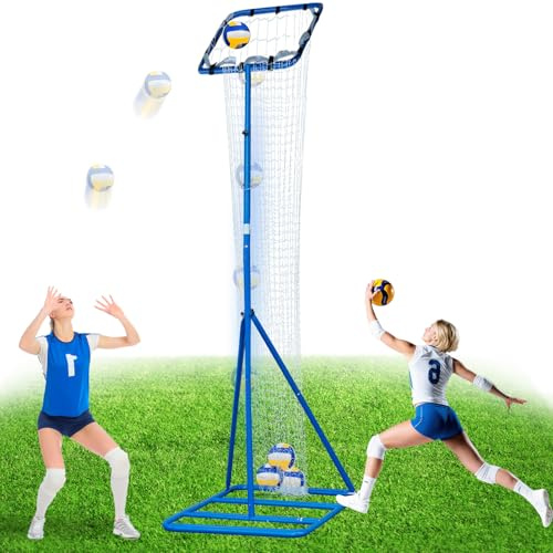 Winthai Volleyball-Setter-Trainingsnetz, Volleyball-Trainingsgerät mit 3 Winkel- und 2,4-3 m Höhenverstellungen, Serviertrainer zum Servieren, Spiking & Setting Drills Indoor Outdoor Practice Target