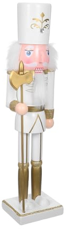 IMIKEYA Cascanueces de Madera con Figura Soldado Decorativa Navideña Colores Vibrantes Base Estable para Mesa y Estantes Ornamento Festivo para Decoración de Navidad