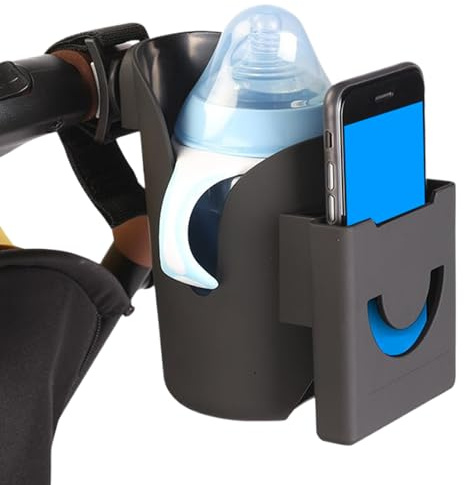 Gihioue Soporte para bebidas para cochecito, teléfono móvil y soporte para bebidas, soporte para teléfono móvil, para uso diario, viajes, exteriores, bebidas, biberones, viajes, camping, compras