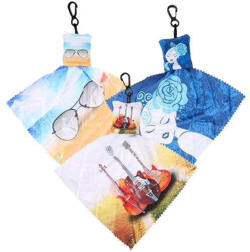 Toddmomy Lingettes pour Lunettes Portables 3 Pièces en Microfibre Porte-Clés Compactes pour Tablettes et Écrans Délicats