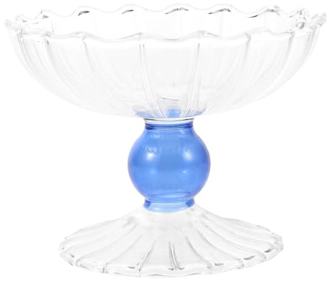 DOITOOL Bol à Fruits Vintage en Verre 350 Ml Coupe à Dessert Multifonction sur Pied Usage Familial Plat pour Bonbons et Salon Table Basse
