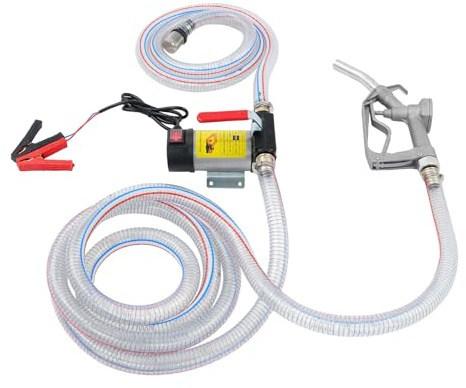 Diesel Transfer Pump, 12V 45L/Min Electric Fuel Transfer Pump Kit, 9.9GPM Electric Diesel Transfer Pump with 2M Inlet Hose and 4M Outlet Hose