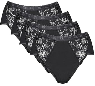 Sloggi Chic Midi - Slip - Lot de 4 (3+1 Gratuit) - Femme - Noir - 46