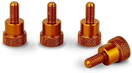 PrecisionGeek Tornillo para pulgar de hombro de Aluminio Anaranjado M4 x 10mm L-20mm 4pz