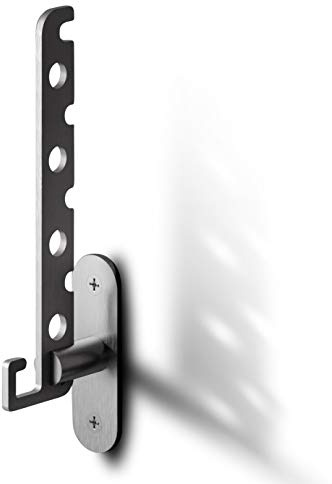 Stabiler Kleiderlüfter aus Edelstahl, gebürstet, klappbar, Wandhaken für den Innen- und Außenbereich, klappbarer Kleiderhaken, Klappfunktion - PHOS Design