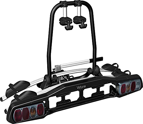 Veturo Portabici Gancio di traino con Illuminazione 2 Biciclette Portellone Posteriore 13 Pins Spina