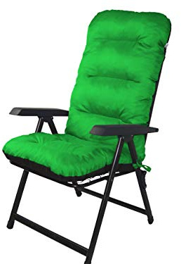 Bjird 4 x Stuhlauflagen für Gartenmöbel Sitzpolster für Hochlehner Gartenmöbelauflagen, Chair, Gartenstuhl-Auflage - 120 x 48 x 7 cm - Grün - 4 Stück