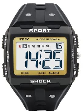 Reloj deportivo digital para hombre, números grandes, gran pantalla de cara grande, fácil de leer