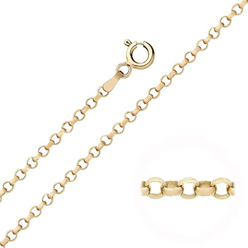 Old English Jewellers 9ct Yellow Gold on Silver Belcher Chain Necklace 1.8mm - 16 18 20 22 24 26 30 (18)