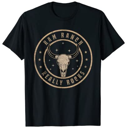 Ram Ranch rockt wirklich Vintage-Bullschädel-Western Country T-Shirt