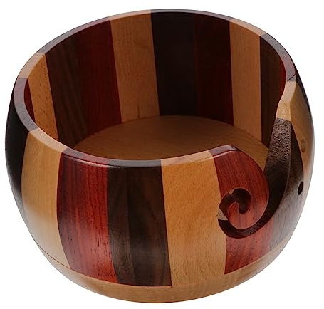 Alipis Cuenco De Madera Para Guardar Lana Recipiente Para Guardar Ovillos Cuenco Para Tejer y Ganchillo Para Organizar Lana De Ovillo El Hogar o Taller