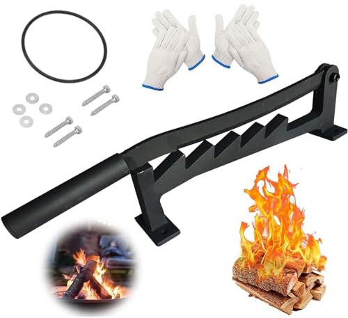 Kcolic Holzspalter Manuell, Wandhalterung Manueller Holzspalter, 60Cm/23.6 Zoll Tragbarer Holz Brennholzspalter, Für Heim Und Outdoor Anzündholz Spalter Werkzeug, Karbonstahl