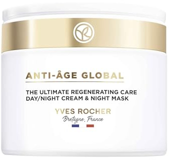 Yves Rocher ANTI-ÂGE GLOBAL - Cuidado Ultra-Intensivo Regenerador - Tratamiento Supremo Regenerante - Crema de Día/Noche & Mascarilla de Noche - 75ml